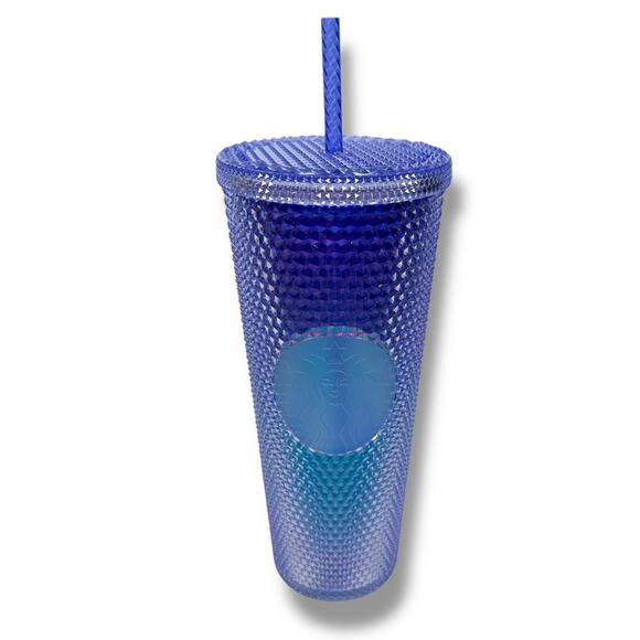 Starbucks Studded Tumbler Cup Purple Blue Ombre Summer with Straw Lid 24 Oz - Picture 1 of 5